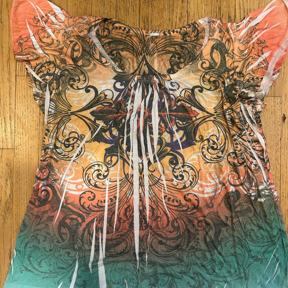 Vintage Women's Multicolor Grungey Top